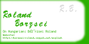 roland borzsei business card